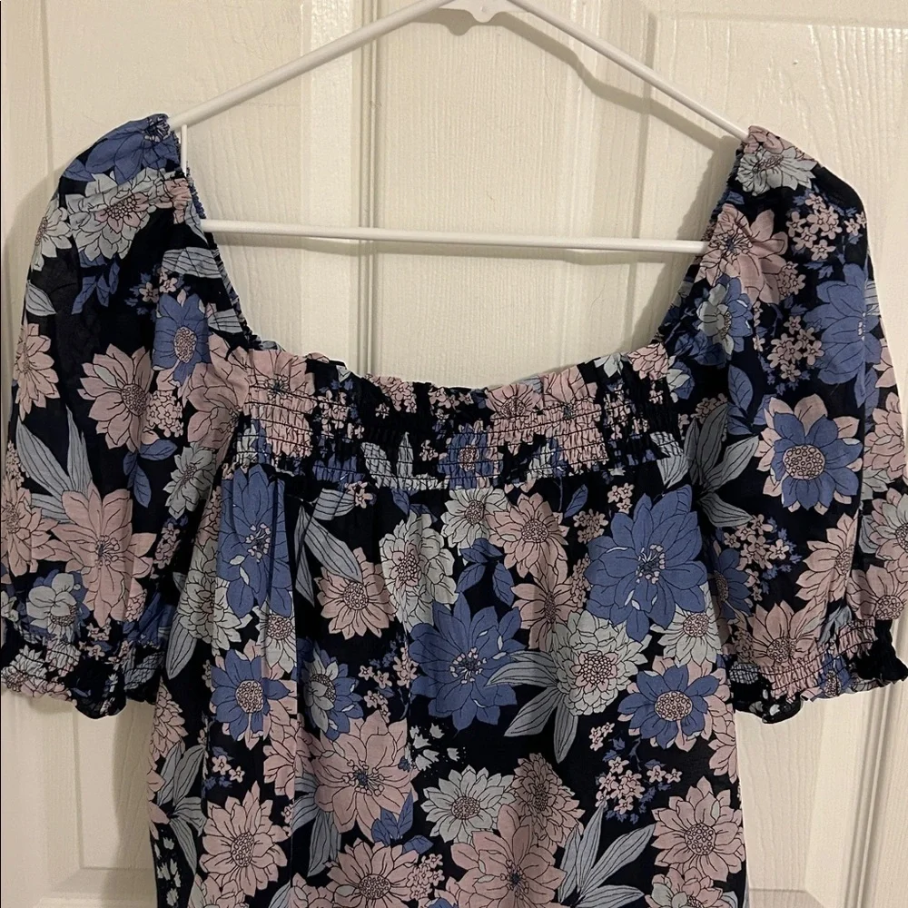 J. Crew Squareneck Puff-sleeve Top Liberty London Zinnia Floral NWT Size Large